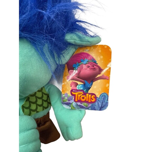 DreamWorks Trolls Cooper Plush 12” Blue Hair Toy Factory 2017 Movie Licensed - Picture 4 of 7